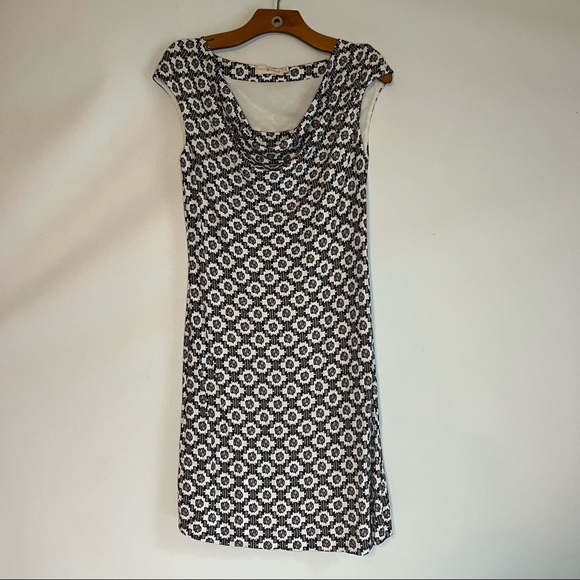 Tory Burch Dresses & Skirts - Tory Burch Cowl-Neck Cap-Sleeve Printed Dress White Pattern Size s